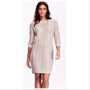 Cable knit sweater dress